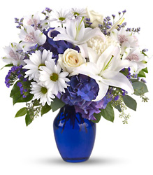 Beautiful in Blue - Blue & White Mixed Vase  from Olney's Flowers of Rome in Rome, NY